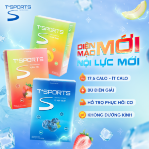 Nước bù điện giải T+Sports - diện mạo mới, ít calo, bù điện giải, hỗ trợ phục hồi cơ